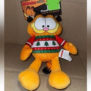 Garfield Christmas plush dog toy squeaker new